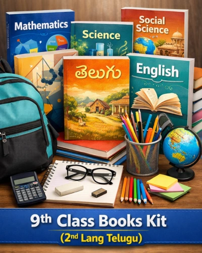 9th Class Books Kit (2nd Lang Telugu)