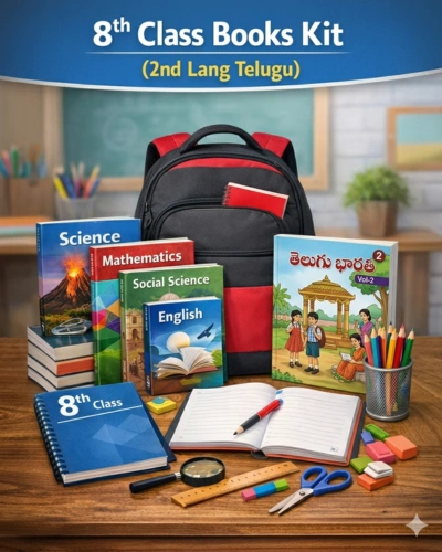 8th Class Books Kit (2nd Lang Telugu)